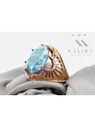 Aquamarine Original Vintage 14K Rose Gold Ring Vintage Jewlery vrc003r